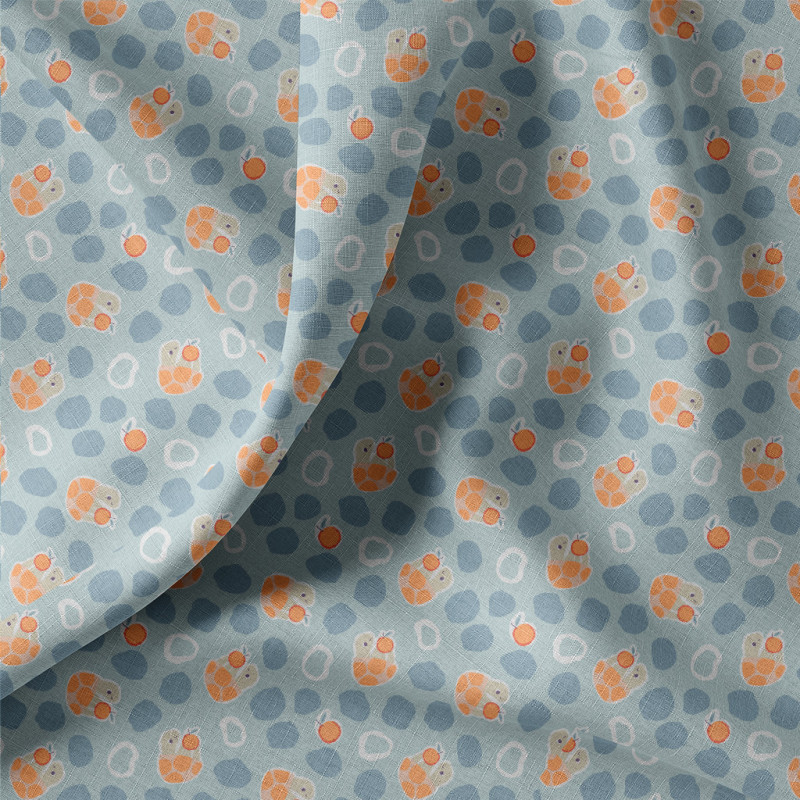 Printed Cotton BEKKOU Blue / Orange